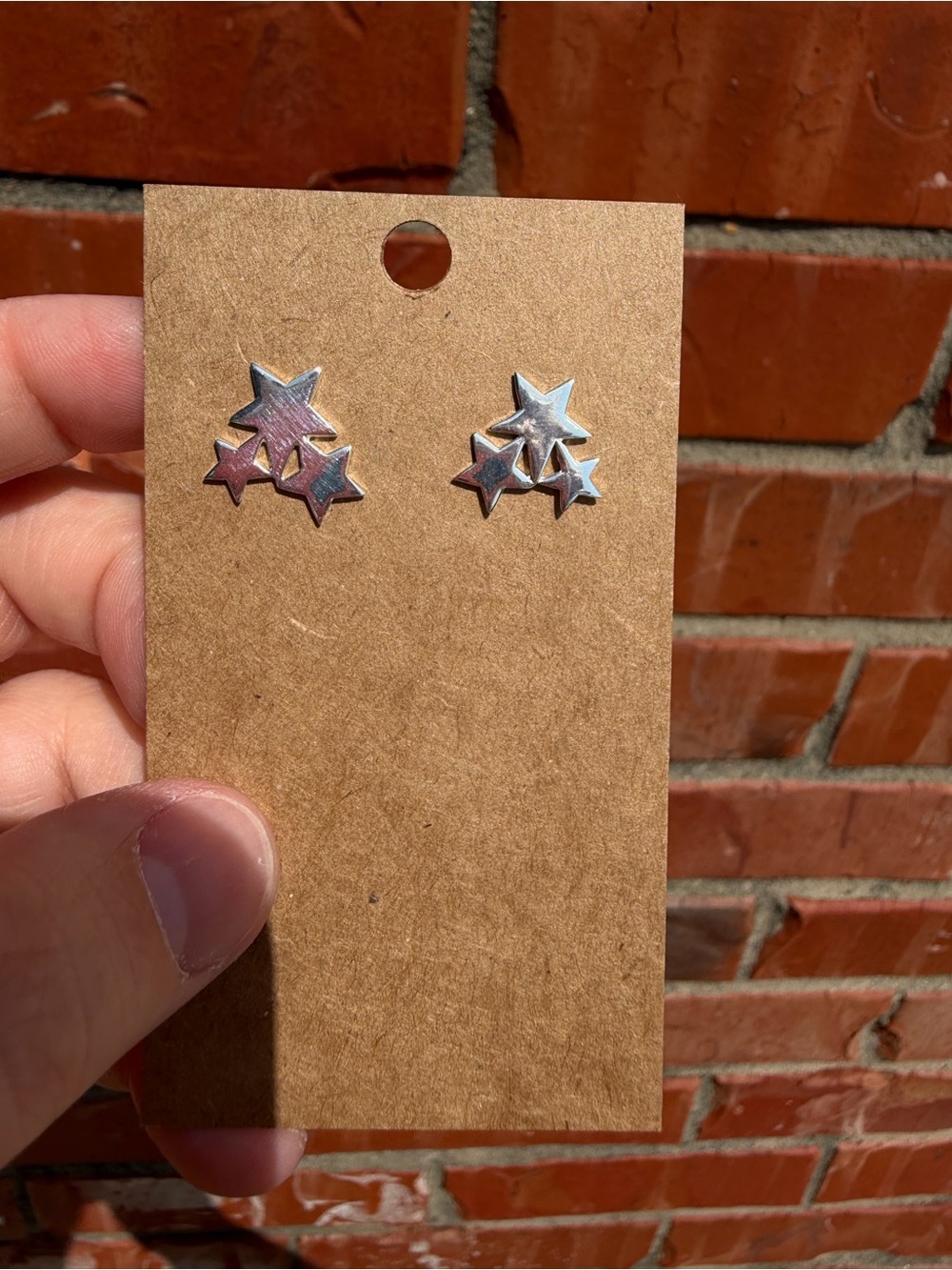 Silver Star Cluster Stud Earrings